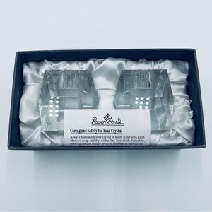 Set of 2 Rosenthal Faceted Clear Crystal Candle Stick Holder Candle Holder